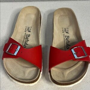 Betula by Birkenstock Red Slide Sandals Size 37